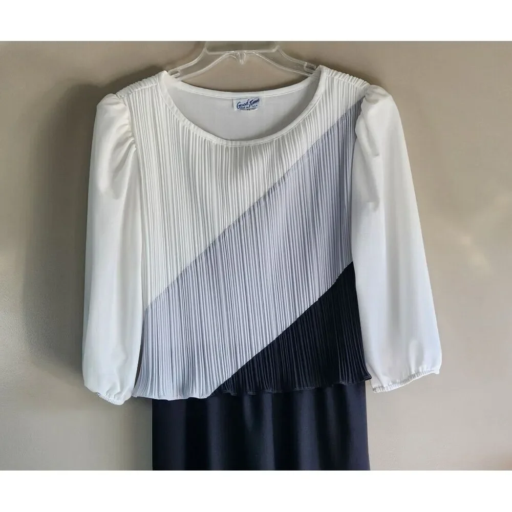 Good Times Dress size 10 / 12 Holiday Party Stylish Vintage Washable Made USA‎
